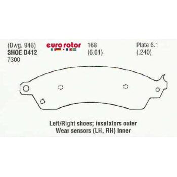 1990 Pontiac Firebird Disc Brake Pad Front Eurorotor F1D412 image 1 of 1