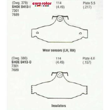 1990 Pontiac Firebird Disc Brake Pad Rear Eurorotor F1D413 image 1 of 1