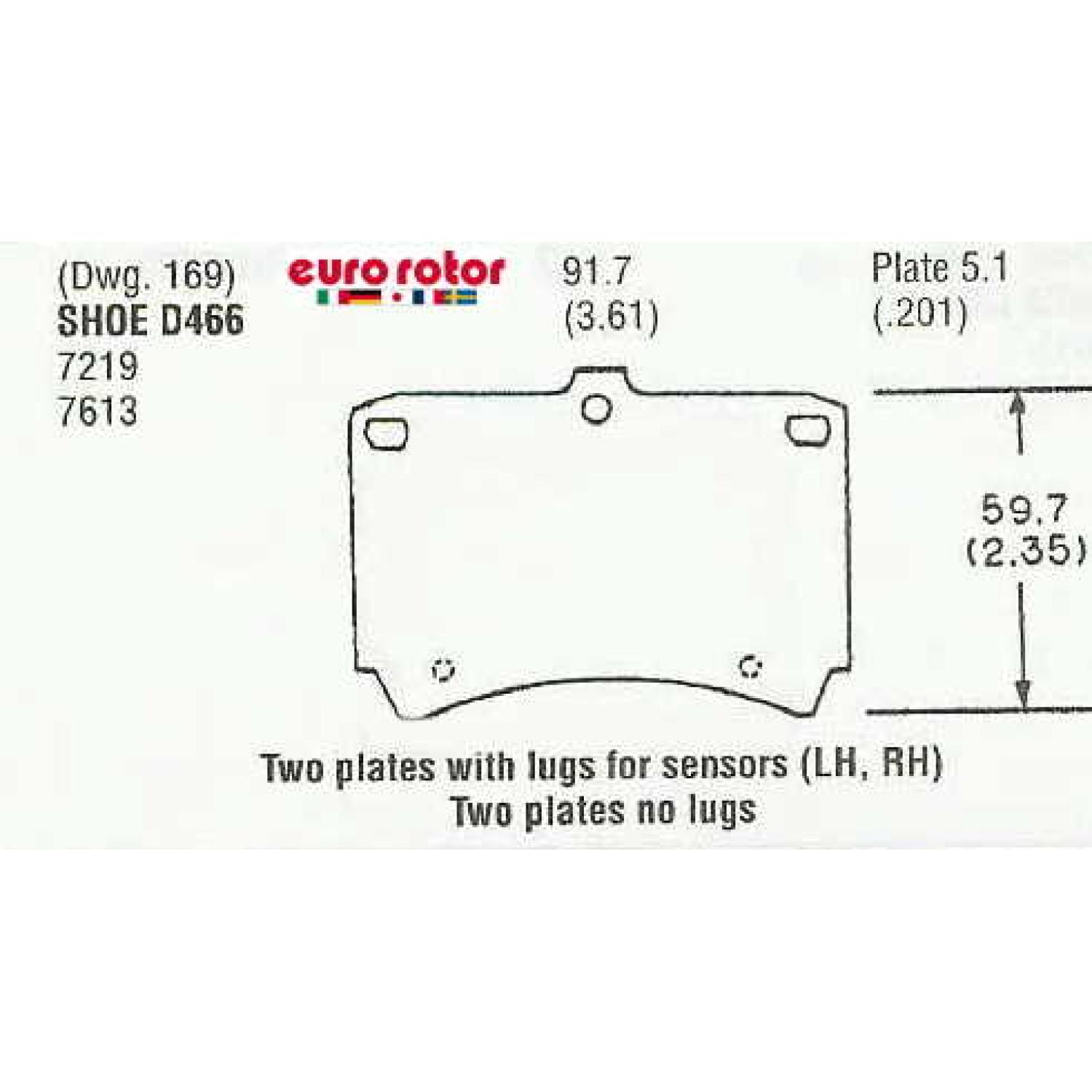 Eurorotor F1D466H - Disc Brake Pad Eurorotor F1D466H Disc Brake Pad product image 1 of 1