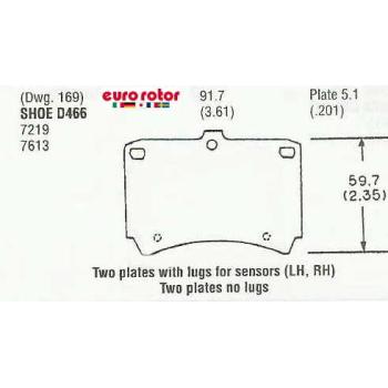 1998 Mercury Tracer Disc Brake Pad Front Eurorotor F1D466H image 1 of 1