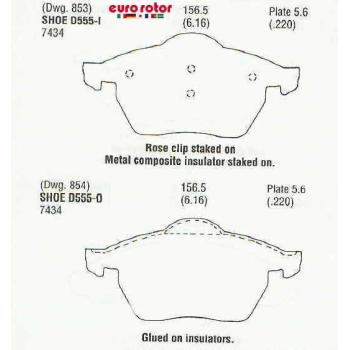 1997 Audi A8 Disc Brake Pad Front Eurorotor F1D555B image 1 of 1