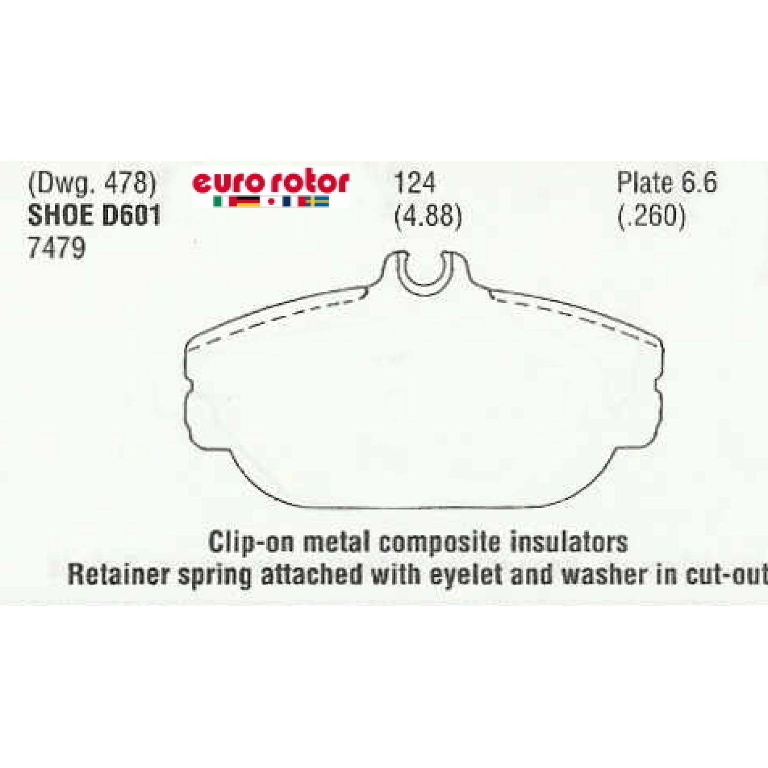 Eurorotor F1D601 - Disc Brake Pad Eurorotor F1D601 Disc Brake Pad product image 1 of 1