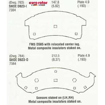 1995 Pontiac Firebird Disc Brake Pad Front Eurorotor F1D623 image 1 of 1
