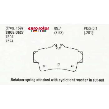 1995 Ford Mustang Disc Brake Pad Rear Eurorotor F1D627H image 1 of 1