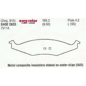 1998 Dodge Neon Disc Brake Pad Front Eurorotor F1D633 image 1 of 1