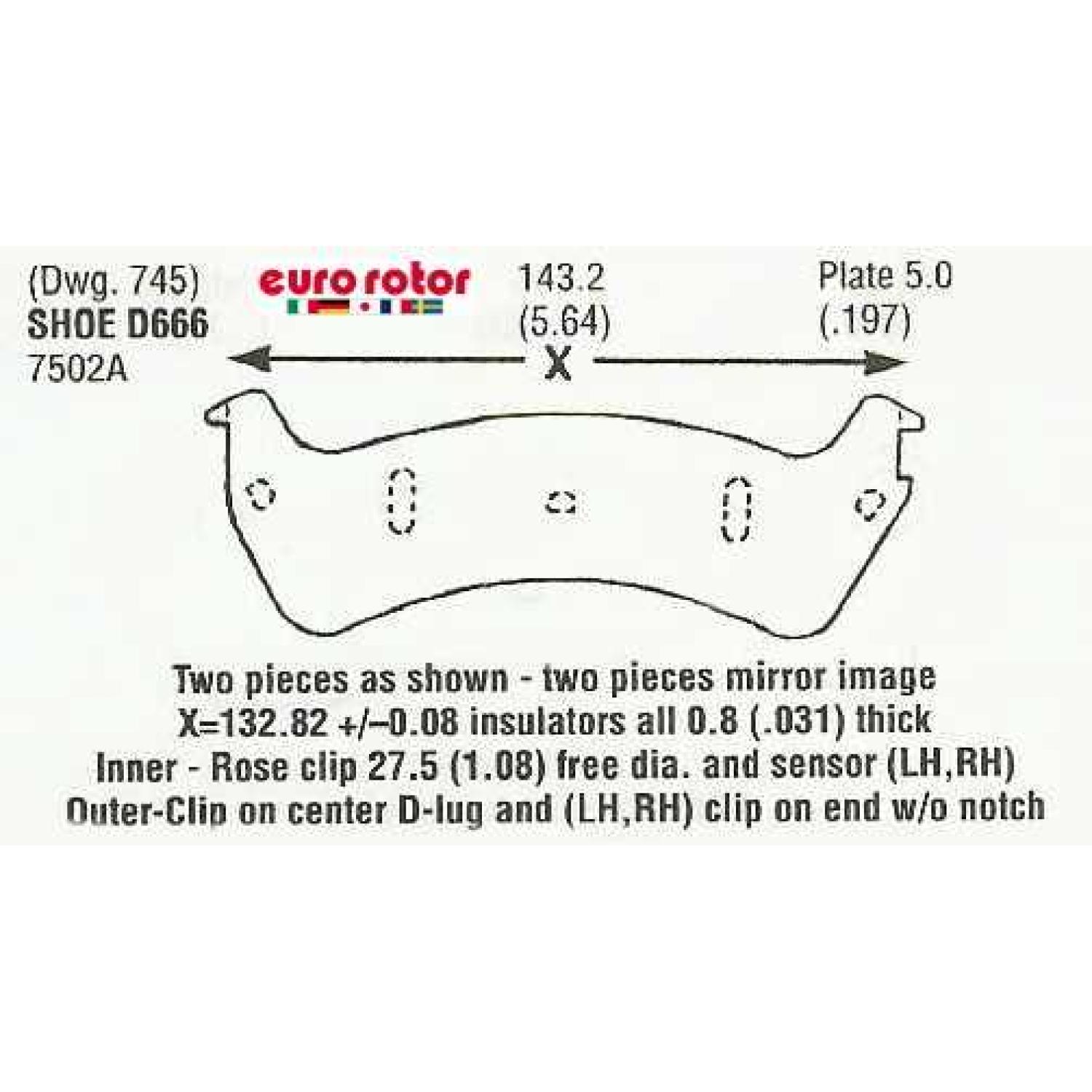 Eurorotor F1D666 - Disc Brake Pad Eurorotor F1D666 Disc Brake Pad product image 1 of 1