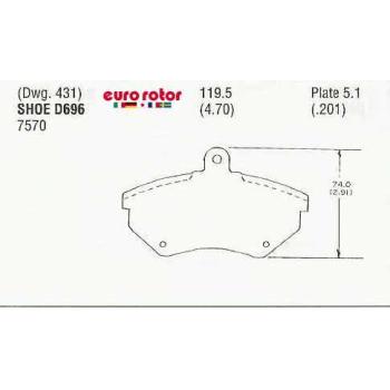 1996 Volkswagen Jetta Disc Brake Pad Front Eurorotor F1D696 image 1 of 1