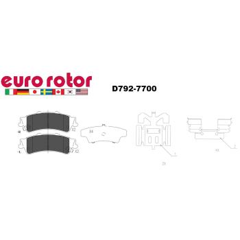 2000 Cadillac DeVille Disc Brake Pad Rear Eurorotor F1D792H image 1 of 1