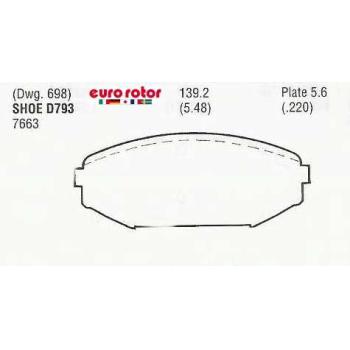 2001 Acura MDX Disc Brake Pad Front Eurorotor F1D793H image 1 of 1