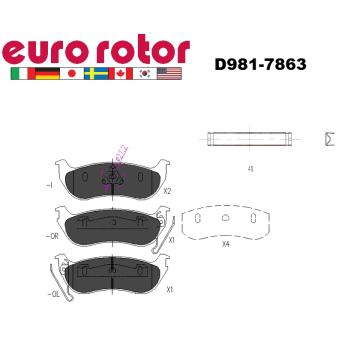 2007 Mercury Mountaineer Disc Brake Pad Rear Eurorotor F1D981H image 1 of 1
