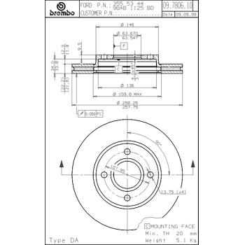 2001 Ford Focus Disc Brake Rotor Front Eurorotor FO138 image 1 of 1