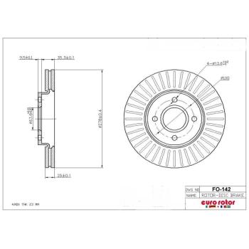 2007 Ford Focus Disc Brake Rotor Front Eurorotor FO142 image 1 of 1