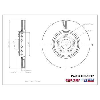 2018 Acura RDX Disc Brake Rotor Front Eurorotor HO5017 image 1 of 1