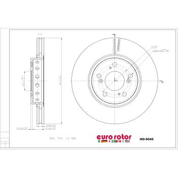 2020 Acura RLX Disc Brake Rotor Front Eurorotor HO5045 image 1 of 1