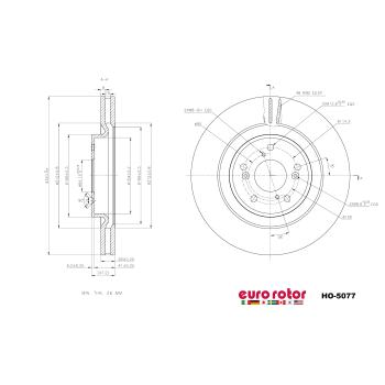 2022 Honda CR-V Disc Brake Rotor Front Eurorotor HO5077 image 1 of 1