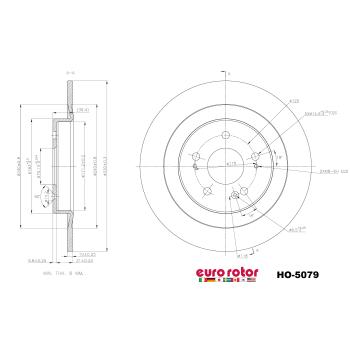 2023 Acura TLX Disc Brake Rotor Rear Eurorotor HO5079 image 1 of 1