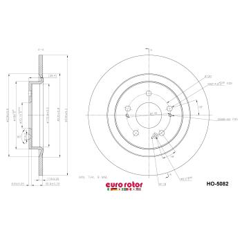 2024 Acura MDX Disc Brake Rotor Rear Eurorotor HO5082 image 1 of 1