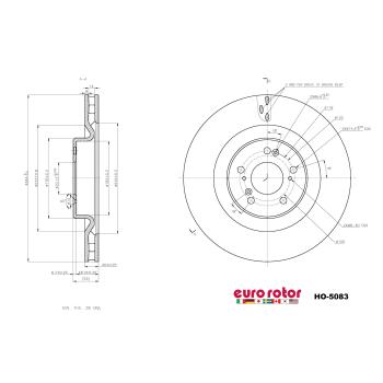 2023 Acura TLX Disc Brake Rotor Front Eurorotor HO5083 image 1 of 1