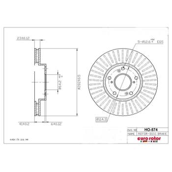 2010 Acura CSX Disc Brake Rotor Front Eurorotor HO574 image 1 of 1