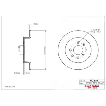 2004 Acura EL Disc Brake Rotor Rear Eurorotor HO589 image 1 of 1