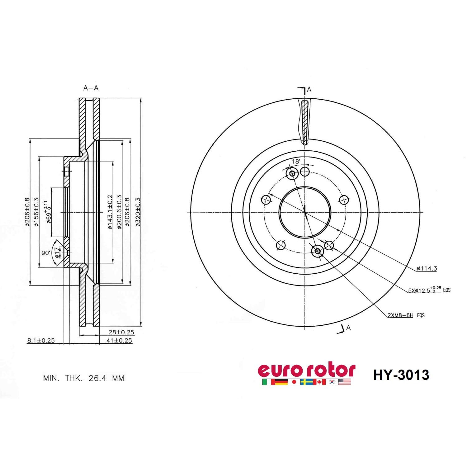 Eurorotor HY3013 Disc Brake Rotor product image 1 of 1