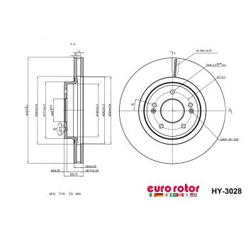 2023 Genesis G70 Disc Brake Rotor Front Eurorotor HY3028 image 1 of 1