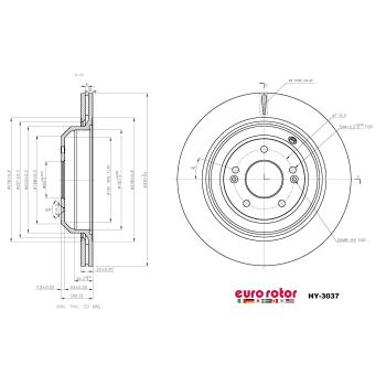 2023 Genesis G70 Disc Brake Rotor Rear Eurorotor HY3037 image 1 of 1