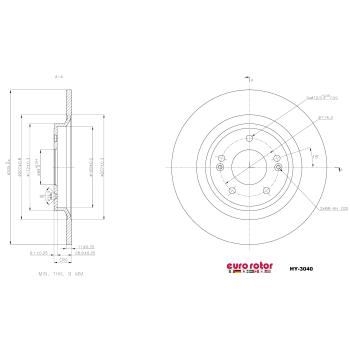 2023 Hyundai Santa Fe Disc Brake Rotor Rear Eurorotor HY3040 image 1 of 1