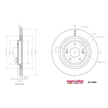2023 Hyundai Santa Fe Disc Brake Rotor Rear Eurorotor HY3049 image 1 of 1