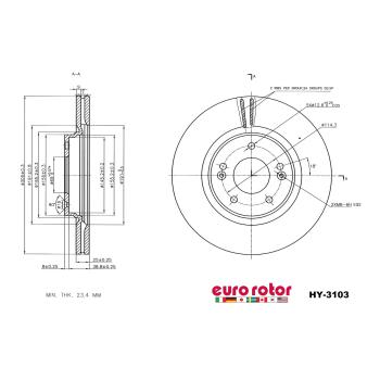 2018 Kia Optima Disc Brake Rotor Front Eurorotor HY3103 image 1 of 1