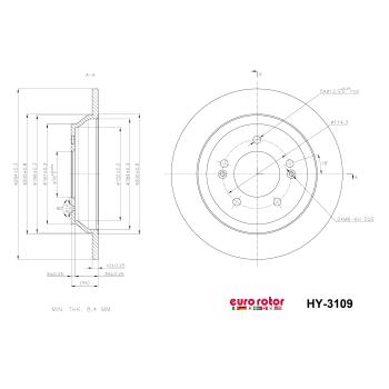 2021 Kia Seltos Disc Brake Rotor Rear Eurorotor HY3109 image 1 of 1