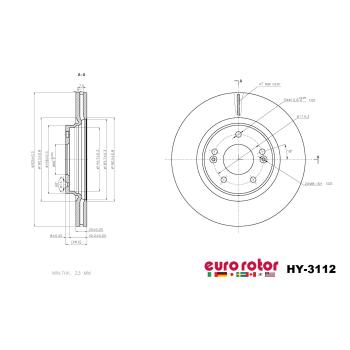 2023 Kia K5 Disc Brake Rotor Front Eurorotor HY3112 image 1 of 1
