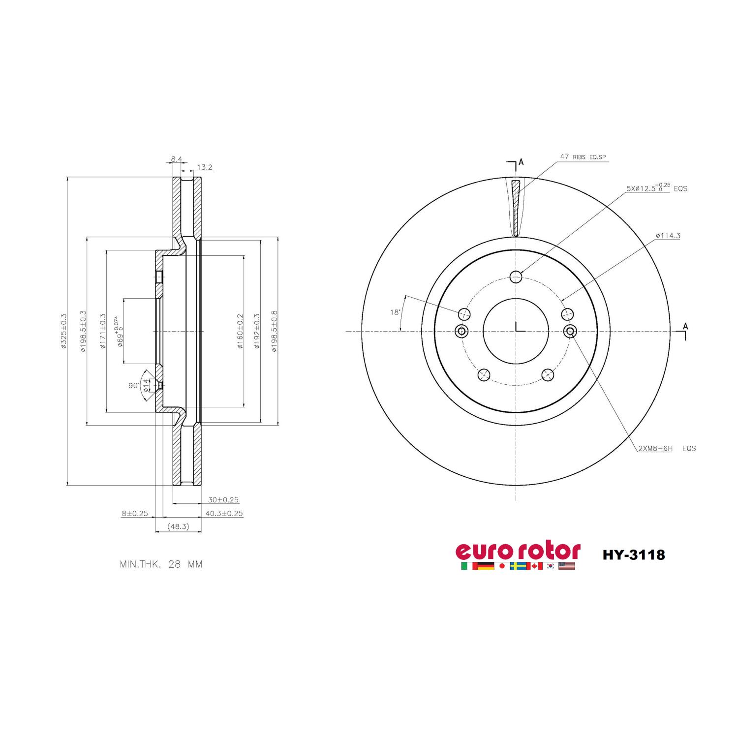 Eurorotor HY3118 - Disc Brake Rotor Eurorotor HY3118 Disc Brake Rotor product image 1 of 1