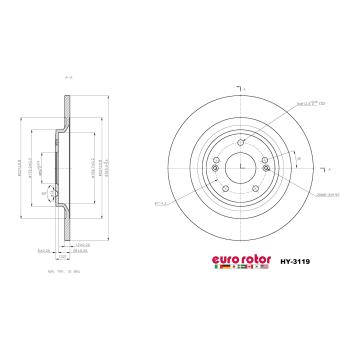 2023 Kia EV6 Disc Brake Rotor Rear Eurorotor HY3119 image 1 of 1
