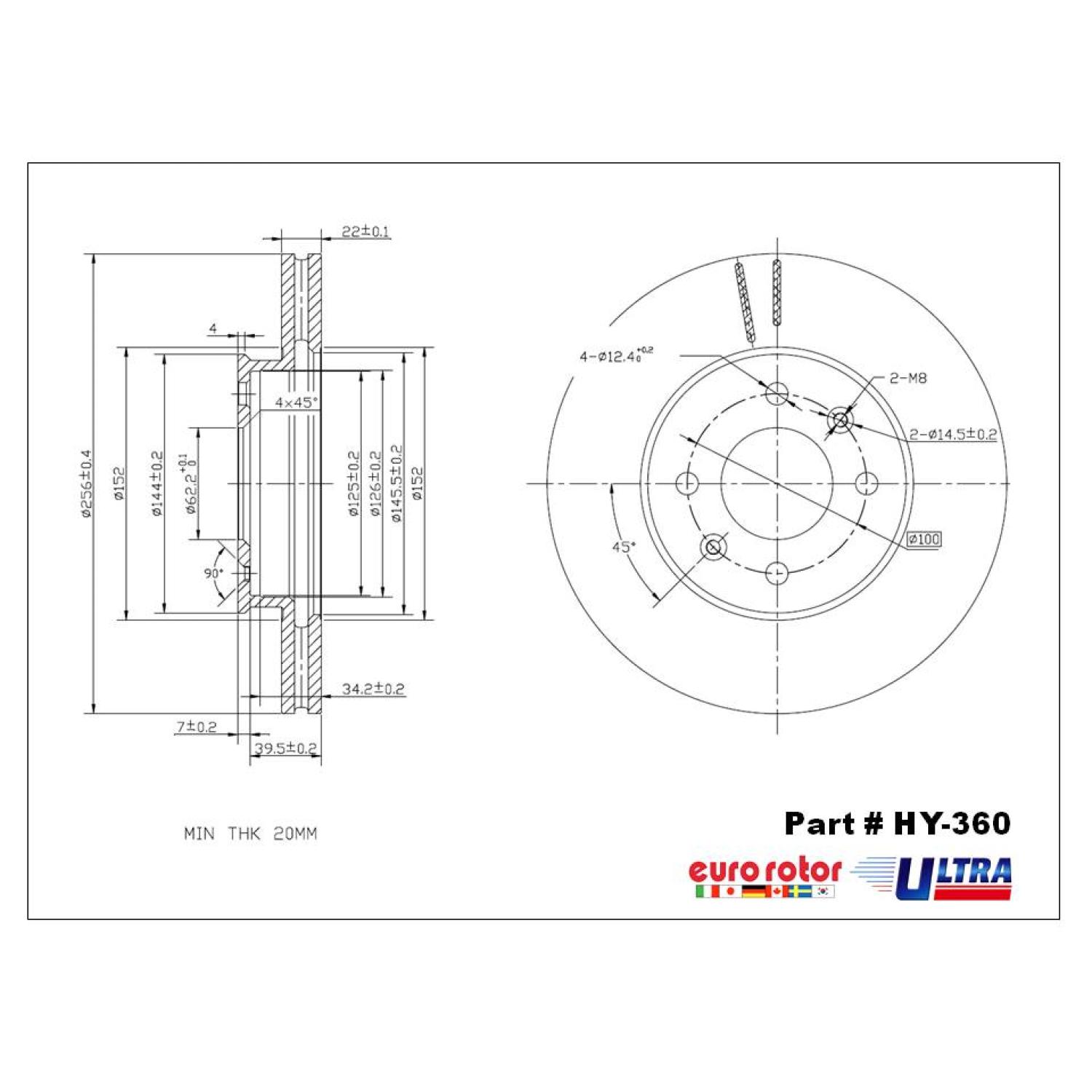 Eurorotor HY360 - Disc Brake Rotor Eurorotor HY360 Disc Brake Rotor product image 1 of 1