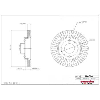 2001 Kia Magentis Disc Brake Rotor Front Eurorotor HY390 image 1 of 1