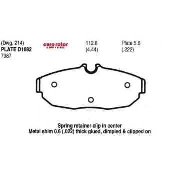 2009 Ford Mustang Disc Brake Pad Rear Eurorotor ID1082H image 1 of 1