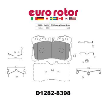 2014 Lexus LS600h Disc Brake Pad Front Eurorotor ID1282H image 1 of 1