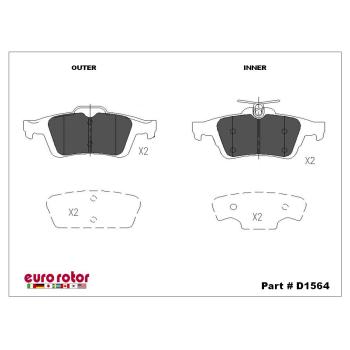 2014 Ford C-Max Disc Brake Pad Rear Eurorotor ID1564H image 1 of 1