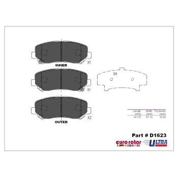 2014 Dodge Dart Disc Brake Pad Front Eurorotor ID1623H image 1 of 1