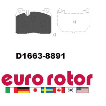2019 Porsche Macan Disc Brake Pad Front Eurorotor ID1663 image 1 of 1