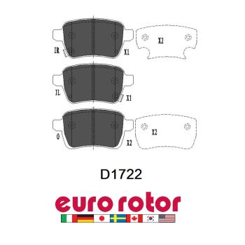 2017 Fiat 500L Disc Brake Pad Rear Eurorotor ID1722H image 1 of 1