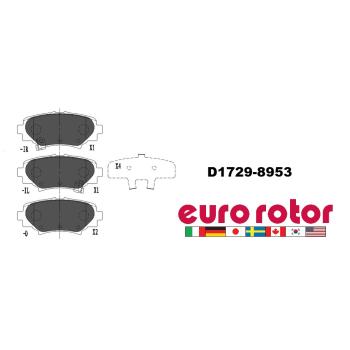 2016 Mazda 3 Sport Disc Brake Pad Rear Eurorotor ID1729H image 1 of 1