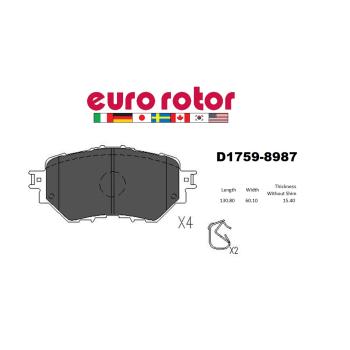 2016 Mazda 3 Sport Disc Brake Pad Front Eurorotor ID1759H image 1 of 1