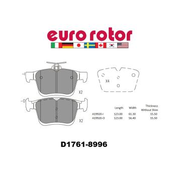 2019 Volkswagen Jetta Disc Brake Pad Rear Eurorotor ID1761H image 1 of 1