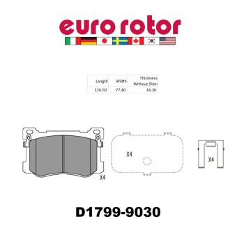 2017 Genesis G80 Disc Brake Pad Front Eurorotor ID1799H image 1 of 1