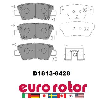 2019 Kia Niro EV Disc Brake Pad Rear Eurorotor ID1813H image 1 of 1
