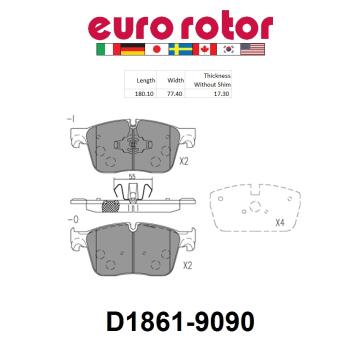 2021 Jaguar F-Pace Disc Brake Pad Front Eurorotor ID1861H image 1 of 1