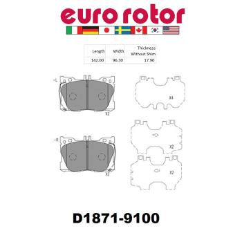 2019 Mercedes-Benz C43 AMG Disc Brake Pad Front Eurorotor ID1871 image 1 of 1