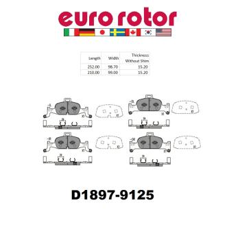 2023 Audi A4 allroad Disc Brake Pad Front Eurorotor ID1897H image 1 of 1